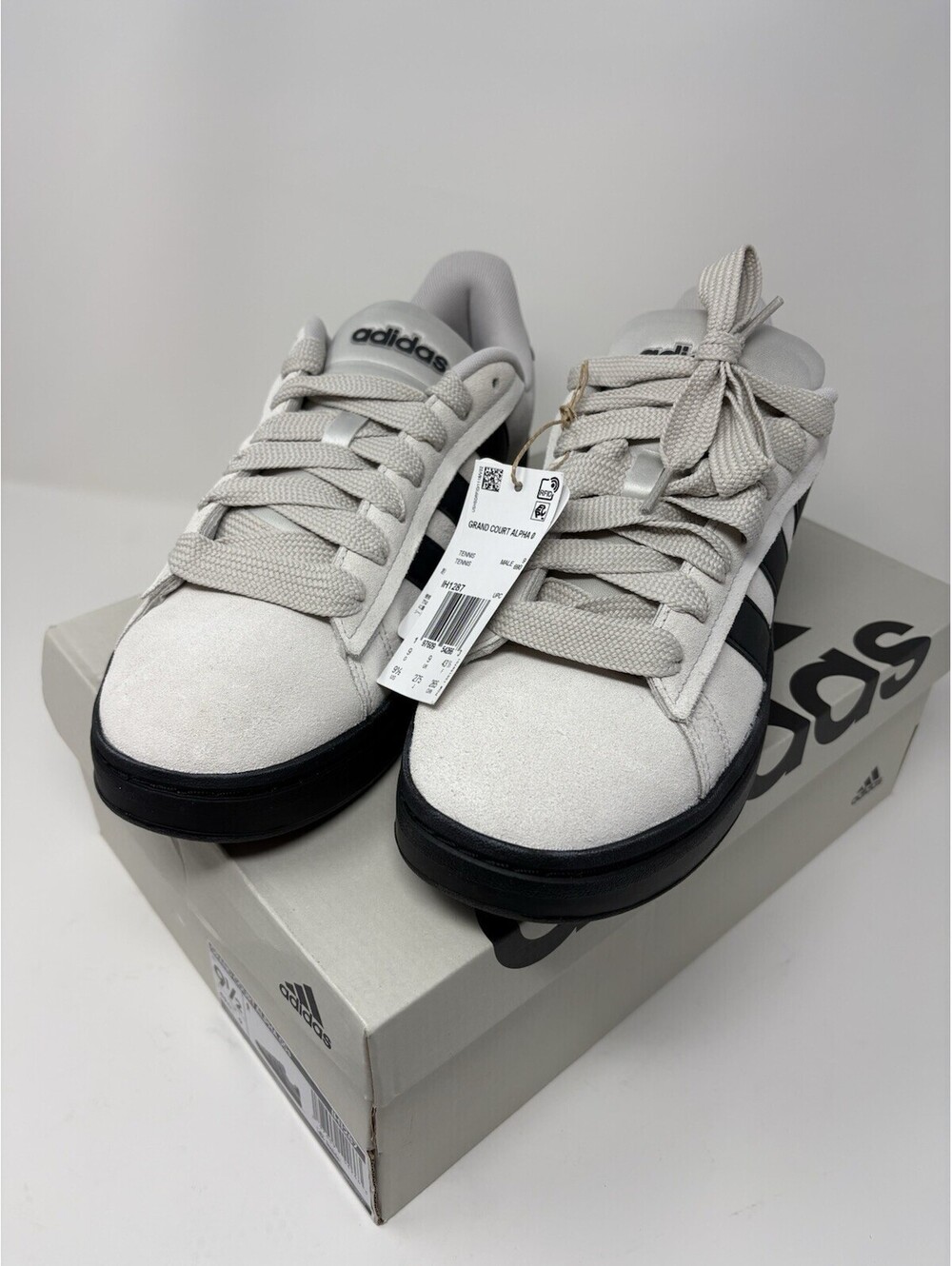 Adidas Grand Court Alpha 0 Mens 9.5 White Black IH1287 Campus 00s NWT